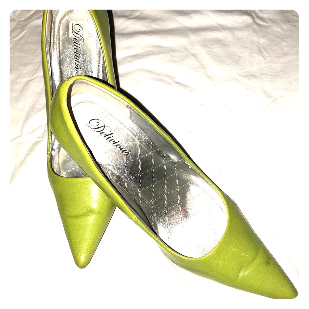 Lime green heels.